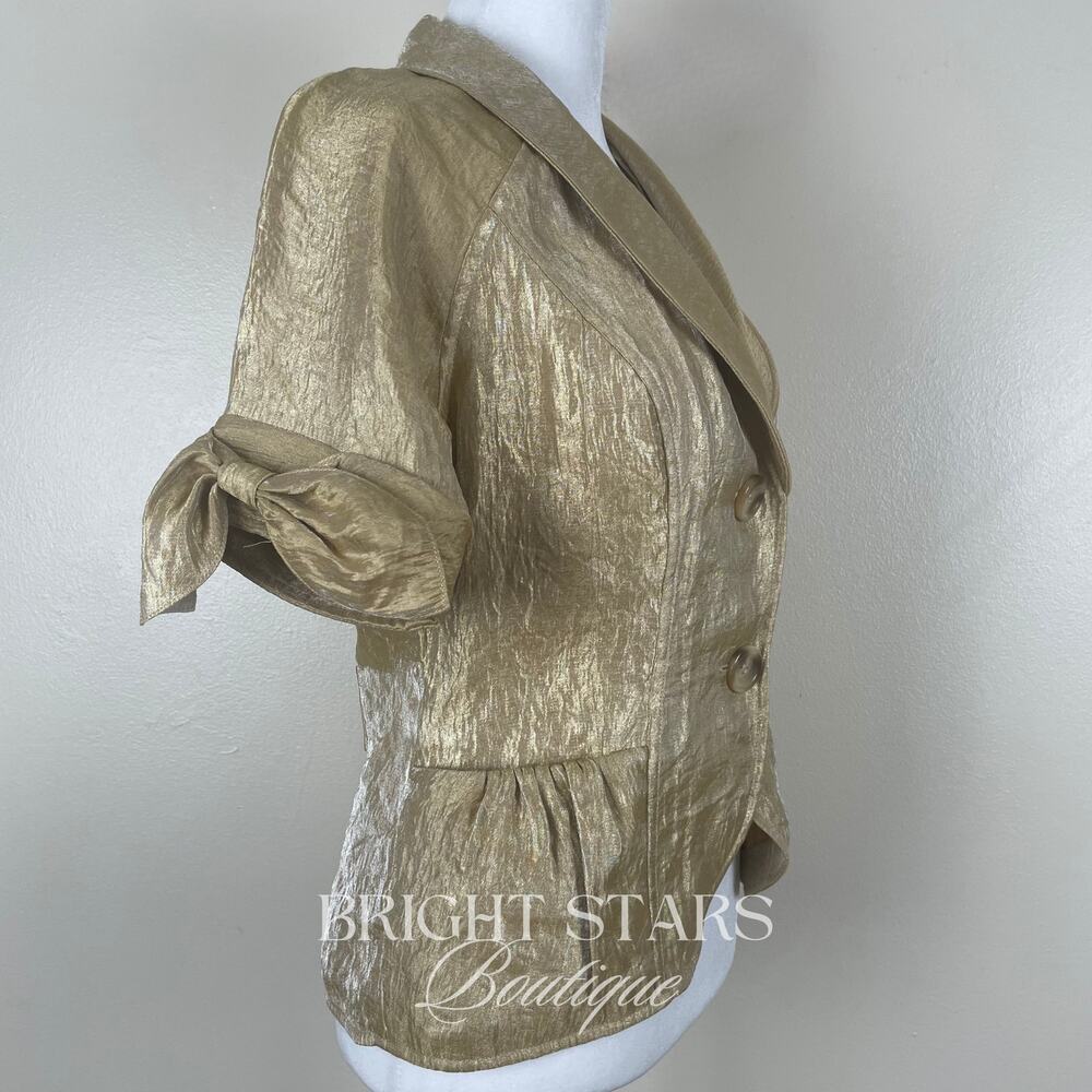 Super Rare Gold Blazer ASO Rory Gilmore Girls Metallic Shimmer Vintage Y2K - Picture 7 of 15
